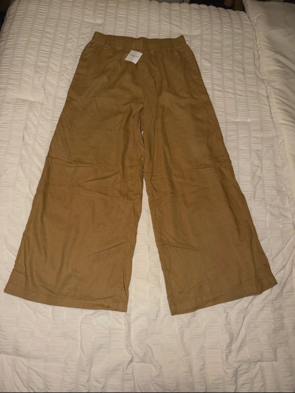 American Eagle Outfitters weekend vibes linen blend Wide-Leg Pull-On Pants - Picture 3 of 5